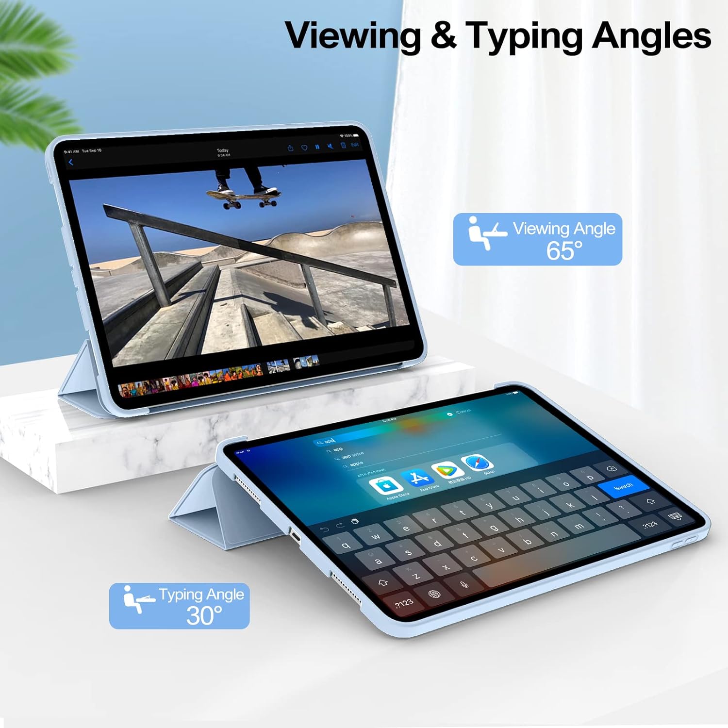 Husa Ultra Slim pentru tableta Apple iPad Pro 11 (2024), TPU Smart Cover - Ice Blue