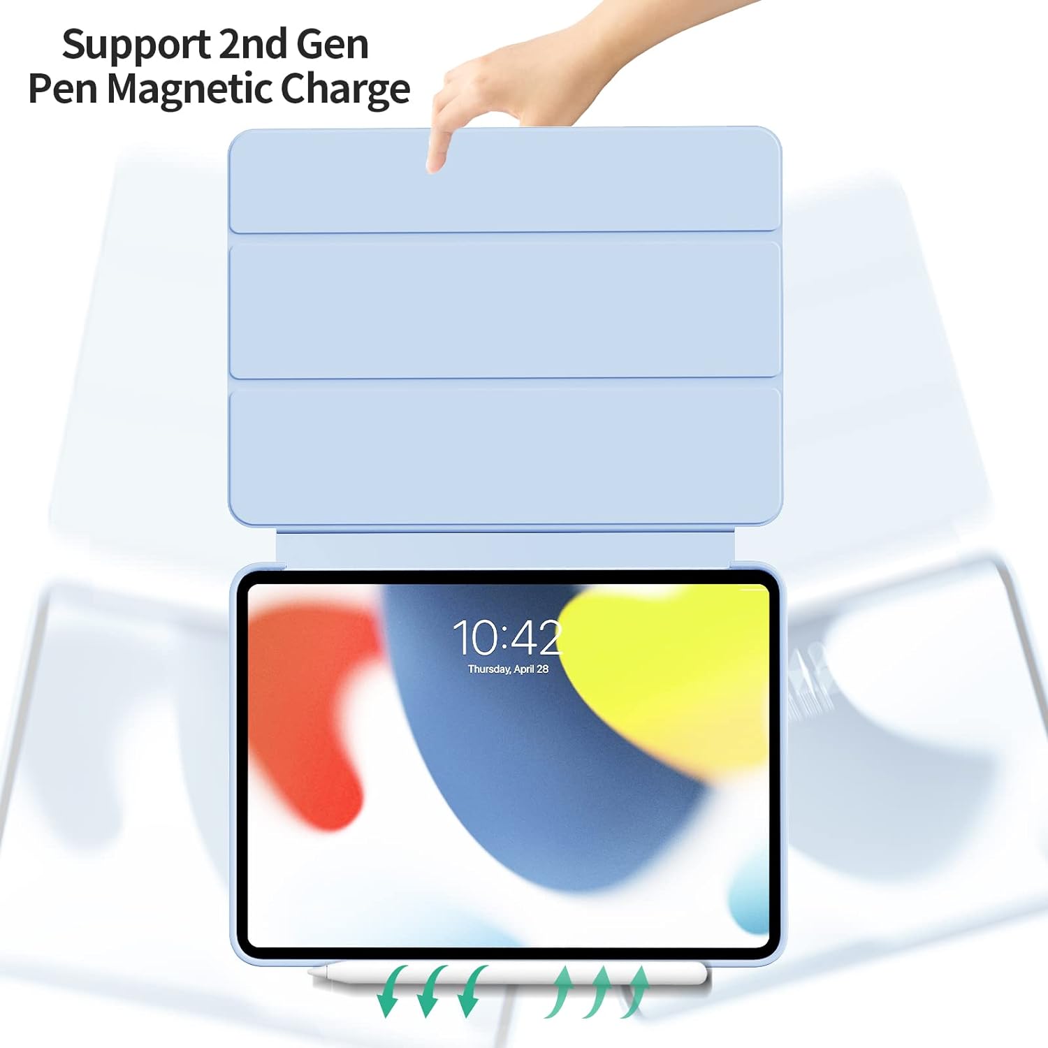 Husa Ultra Slim pentru tableta Apple iPad Pro 11 (2024), TPU Smart Cover - Ice Blue