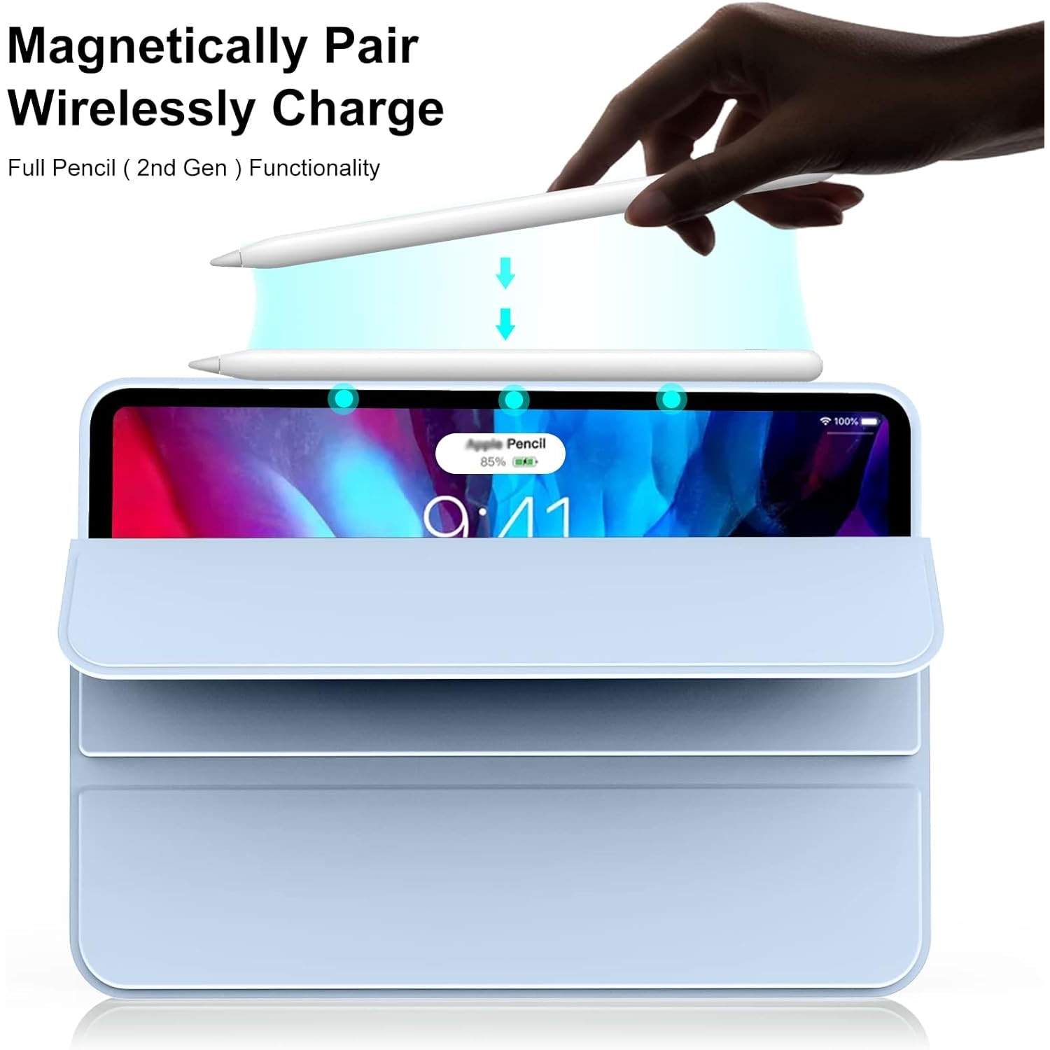 Husa Ultra Slim pentru tableta Apple iPad Pro 11 (2024), TPU Smart Cover - Ice Blue