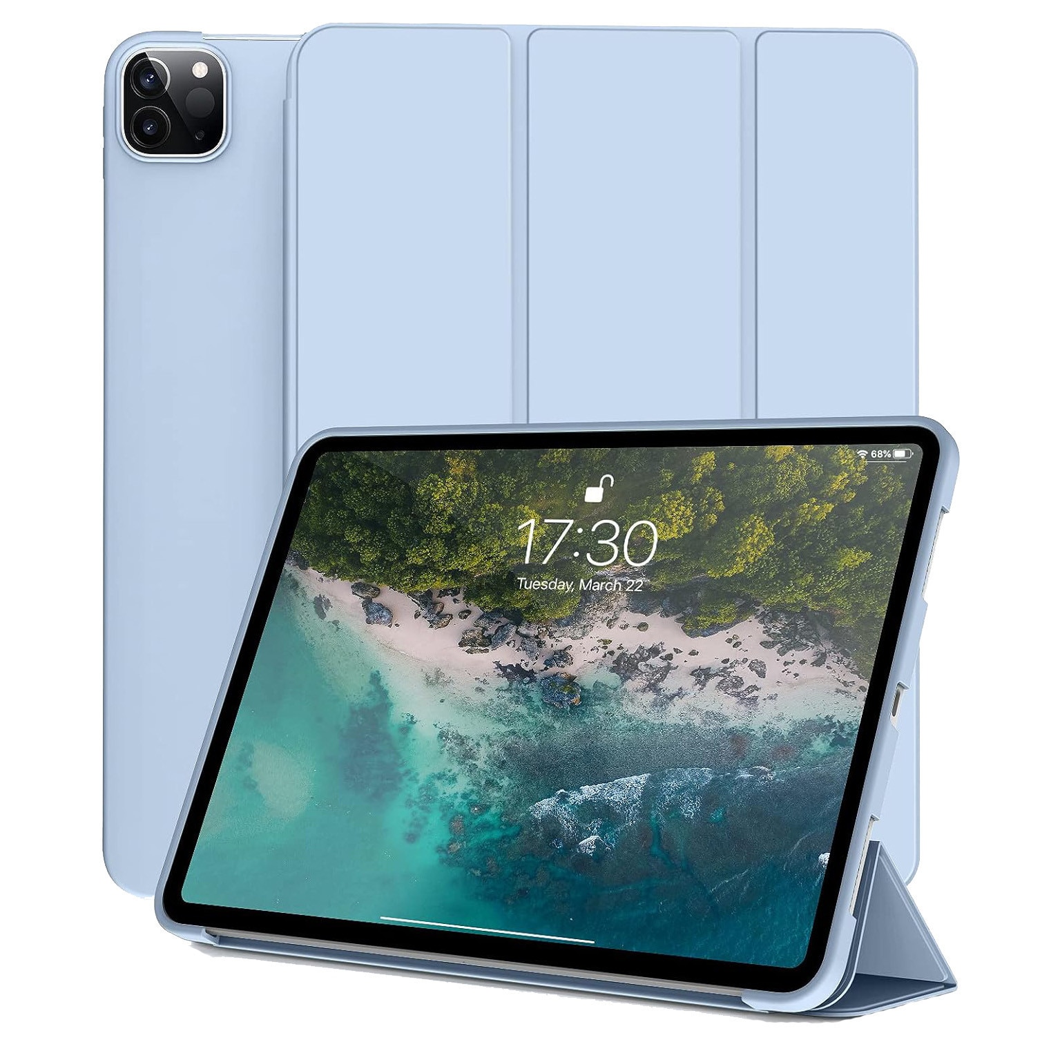Husa Ultra Slim pentru tableta Apple iPad Pro 11 (2024), TPU Smart Cover - Ice Blue