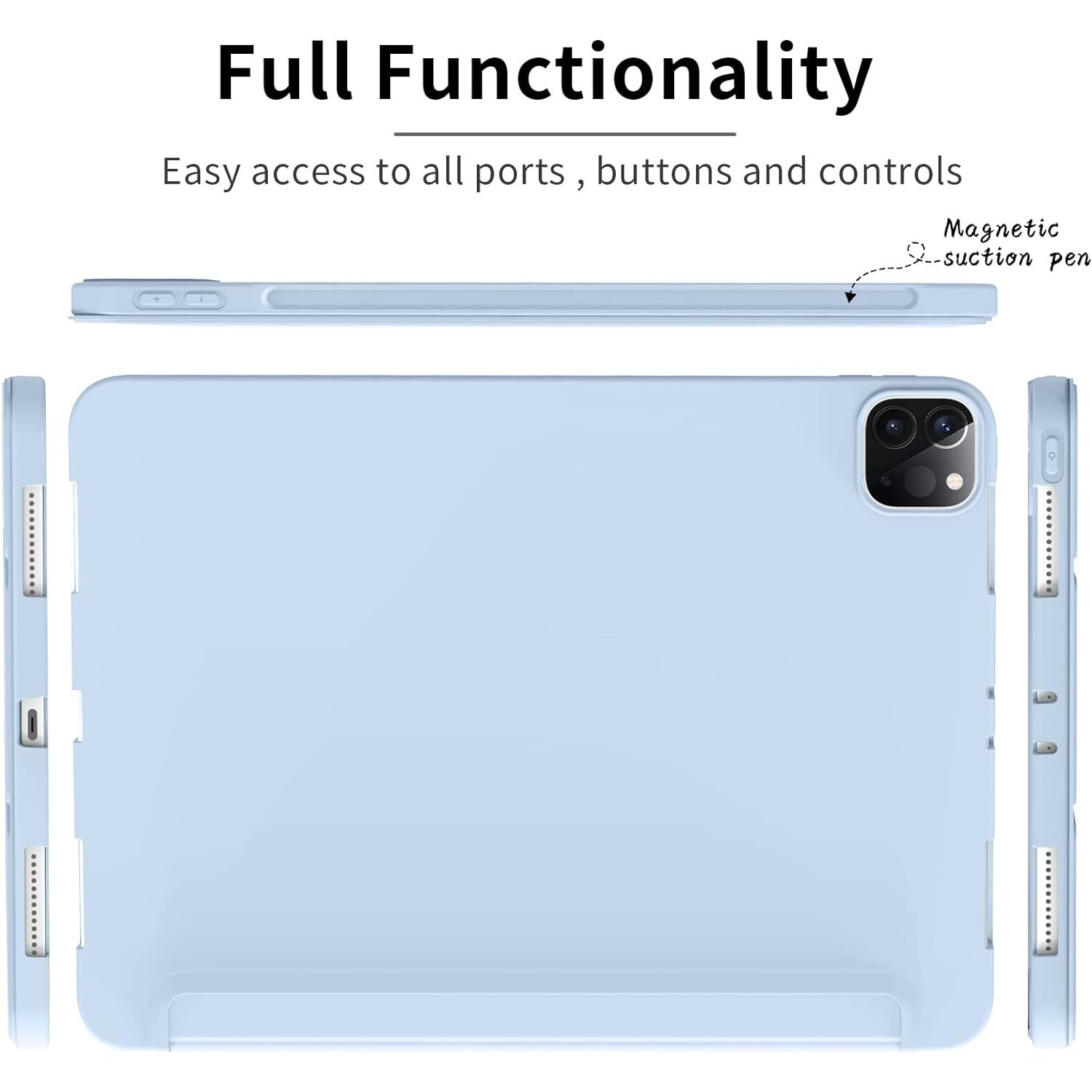Husa Ultra Slim pentru tableta Apple iPad Pro 11 (2024), TPU Smart Cover - Ice Blue