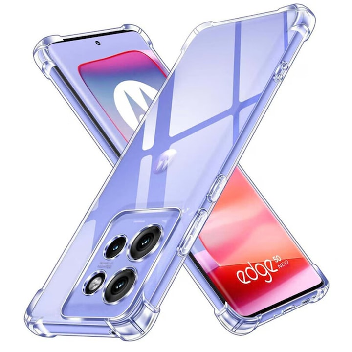Husa protectie Mat-Tech compatibila cu Motorola Edge 50 Neo 5G, Protectie Camera, Colturi anti-soc, Decupaje Precise, Rezistenta la impact, Transparenta