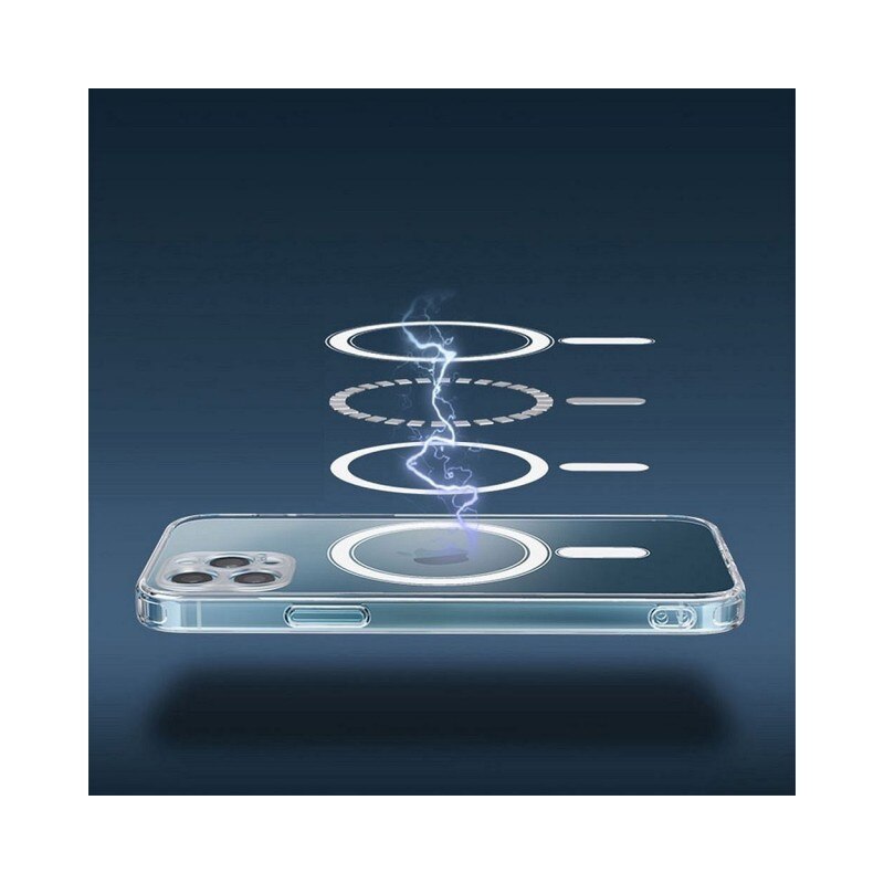 Husa Upzz Mag Cover Compatibila Cu iPhone 15 Pro, Tehnologie Air Cushion, Protectie La Camera, Transparenta