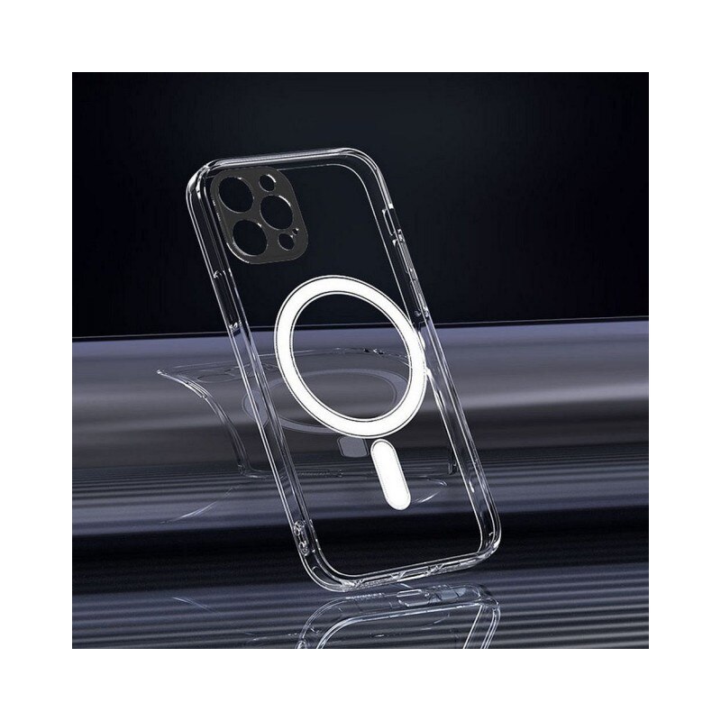 Husa Upzz Mag Cover Compatibila Cu iPhone 15 Pro, Tehnologie Air Cushion, Protectie La Camera, Transparenta