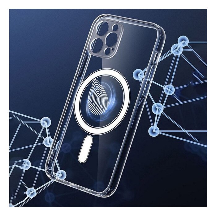 Husa Upzz Mag Cover Compatibila Cu iPhone 15 Pro, Tehnologie Air Cushion, Protectie La Camera, Transparenta