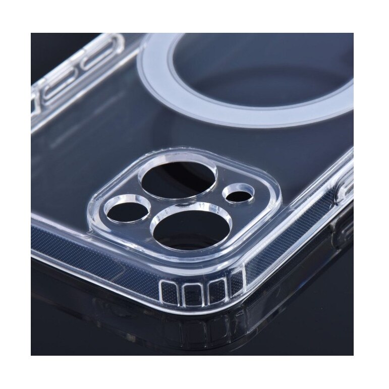 Husa Upzz Mag Cover Compatibila Cu iPhone 15 Pro, Tehnologie Air Cushion, Protectie La Camera, Transparenta