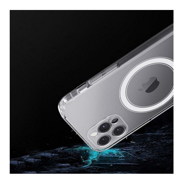 Husa Upzz Mag Cover Compatibila Cu iPhone 15 Pro, Tehnologie Air Cushion, Protectie La Camera, Transparenta