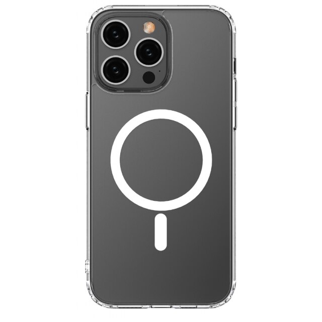 Husa Upzz Mag Cover Compatibila Cu iPhone 15 Pro, Tehnologie Air Cushion, Protectie La Camera, Transparenta