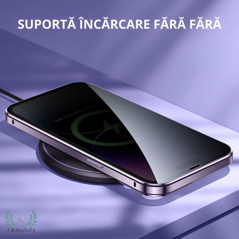 Folie de protectie ecran, full screen, rezistenta la zgarieturi si socuri, margine neagra, pentru iPhone 13/13 Pro