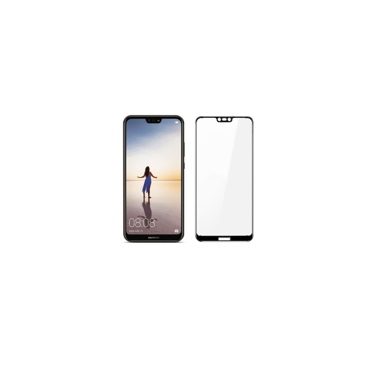 Folie Sticla Securizata Full Screen, Huawei P20 Lite, Negru