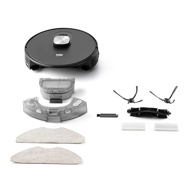 Aspirator Robot BEKO VRR70214VB, 0.4l, Autonomie maxima 150 min, Wi-Fi, Functie Mop, Negru
