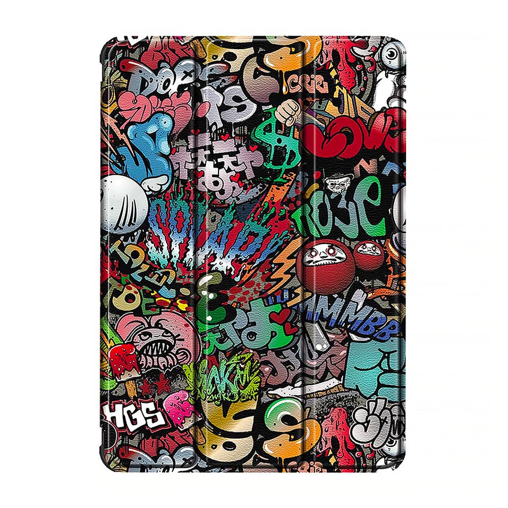 Set Husa Tableta din piele PU si Folie Silicon Matte pentru Samsung Galaxy Tab A8 10.5 inch SM-X200/SM-X205, Protectie Completa, Hydrogel Regenerabil, Full Glue, Interior Microfibra, Stand, Ecran Protejat, Colturi Anti-Soc, Multicolor