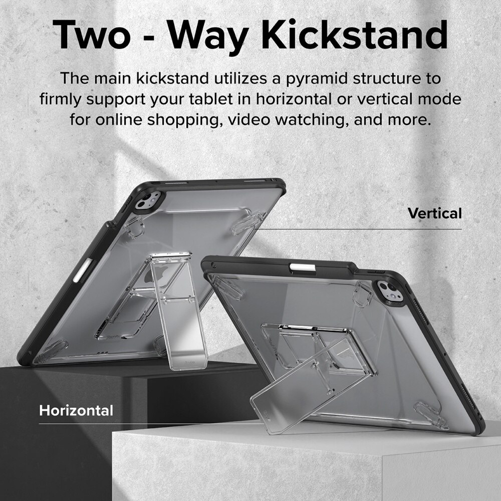 Husa pentru iPad Air 13 (2024) - Ringke Fusion Sketch Stand - Smoke Black
