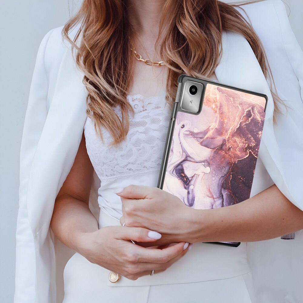 Husa pentru Lenovo Tab M11, SmartCase, Design Marmura, Multicolor