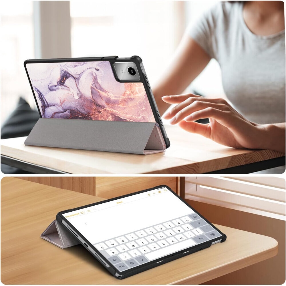 Husa pentru Lenovo Tab M11, SmartCase, Design Marmura, Multicolor