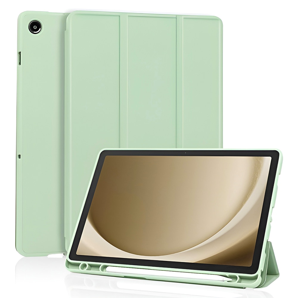 Husa Flex Trifold pentru tableta Samsung Galaxy Tab A11 Plus / Samsung Galaxy Tab A9 Plus, verde Matcha, 360° protectie, design subtire