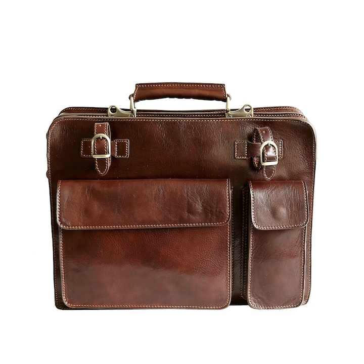 Geanta portlaptop din piele naturala vachetta, SS126A