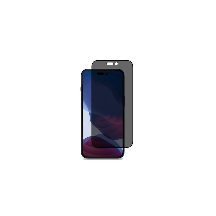 Folie Sticla Securizata Upzz Privacy Compatibila Cu iPhone 15 Plus, Adeziv Pe Toata Suprafata, Antispy Privacy