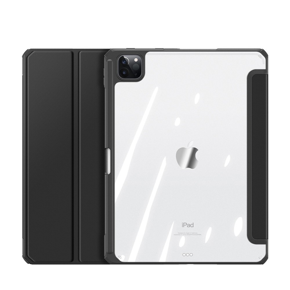 Husa Flip Dux Ducis Toby compatibila cu Apple iPad Pro 12.9'' 2021, Piele ecologica/TPU, Negru