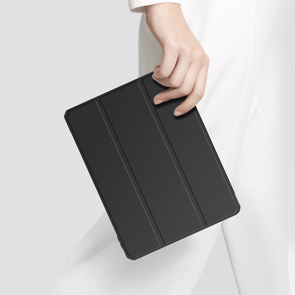 Husa Flip Dux Ducis Toby compatibila cu Apple iPad Pro 12.9'' 2021, Piele ecologica/TPU, Negru