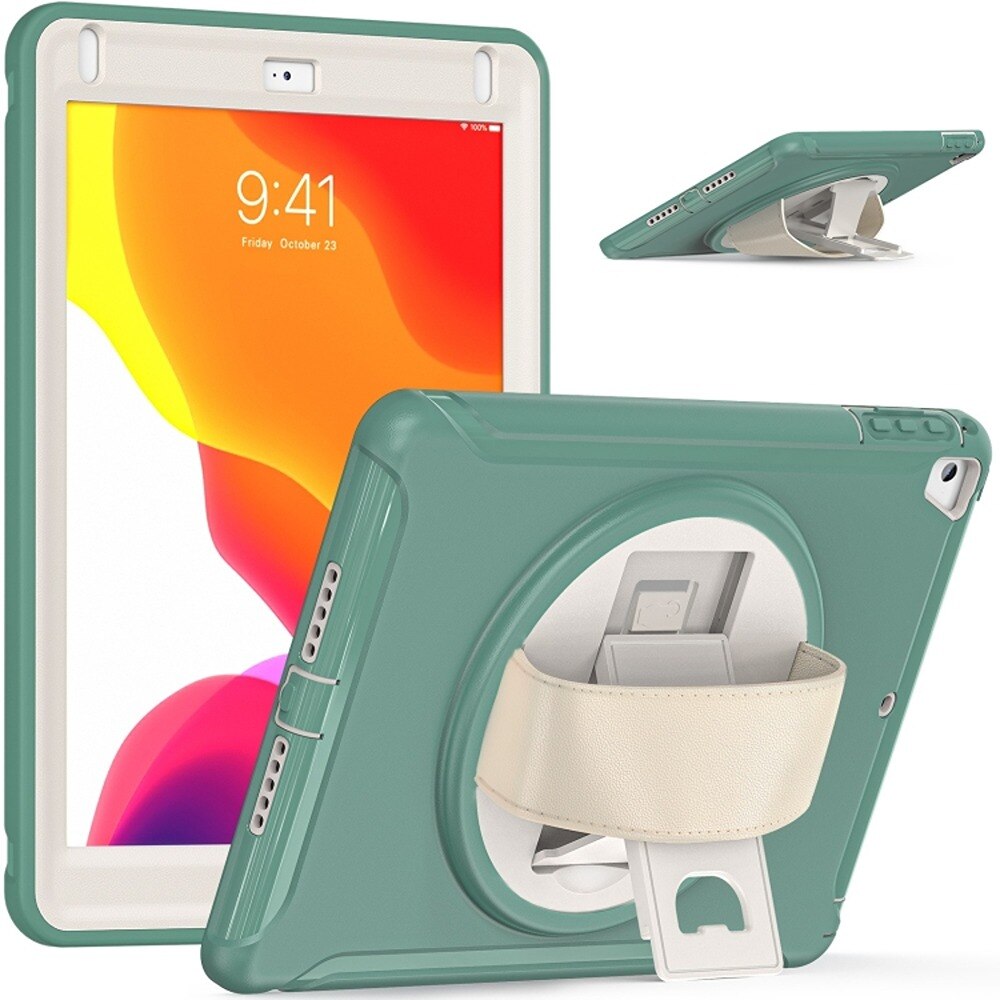 Husa pentru tableta cu suport rotativ, 3 straturi, verde, pentru iPad Air 2/Air 1/Pro 9.7"