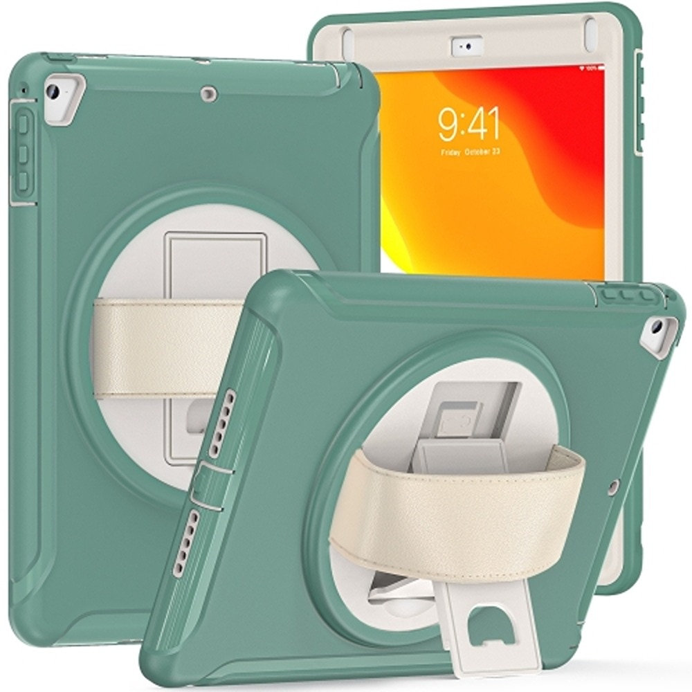 Husa pentru tableta cu suport rotativ, 3 straturi, verde, pentru iPad Air 2/Air 1/Pro 9.7"