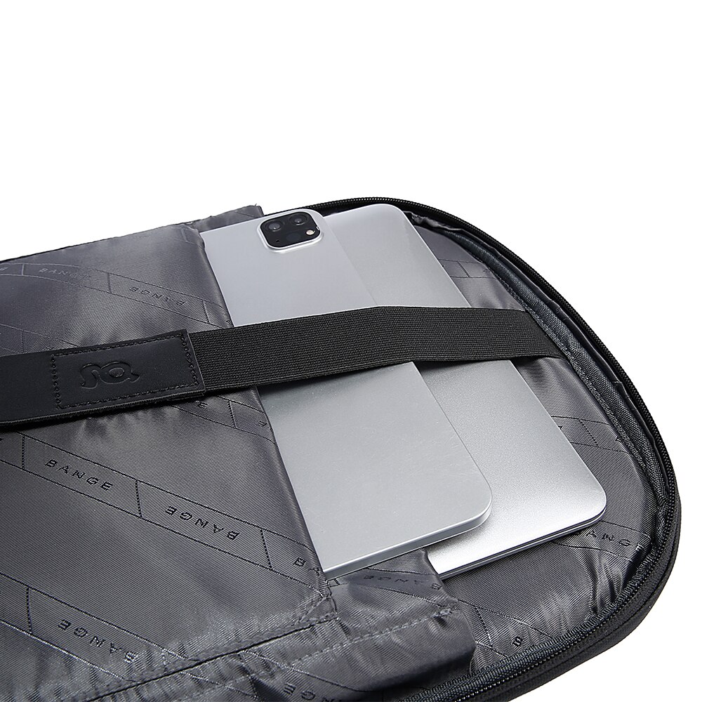 Rucsac laptop 15.6", smart casual, design pelerin unisex, impermeabil, BANGE, 46x30x19 cm, Negru