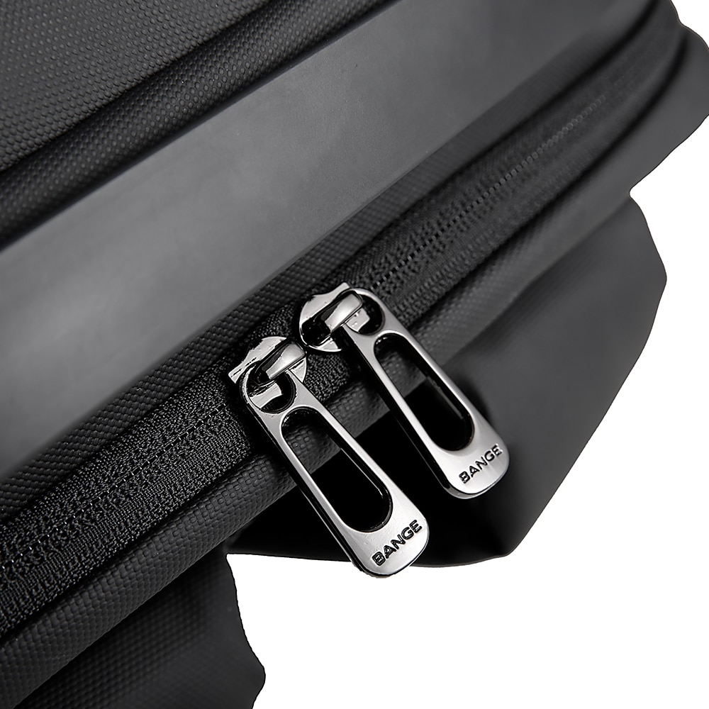 Rucsac laptop 15.6", smart casual, design pelerin unisex, impermeabil, BANGE, 46x30x19 cm, Negru