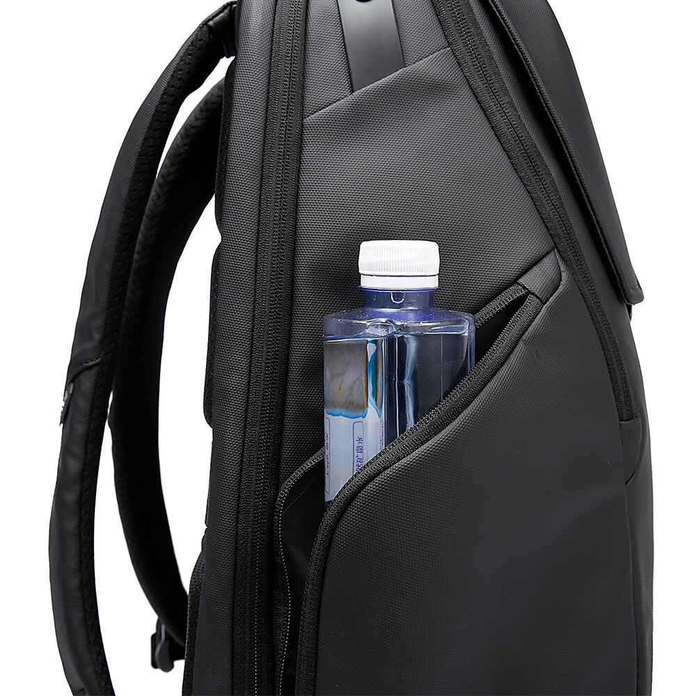 Rucsac laptop 15.6", smart casual, design pelerin unisex, impermeabil, BANGE, 46x30x19 cm, Negru