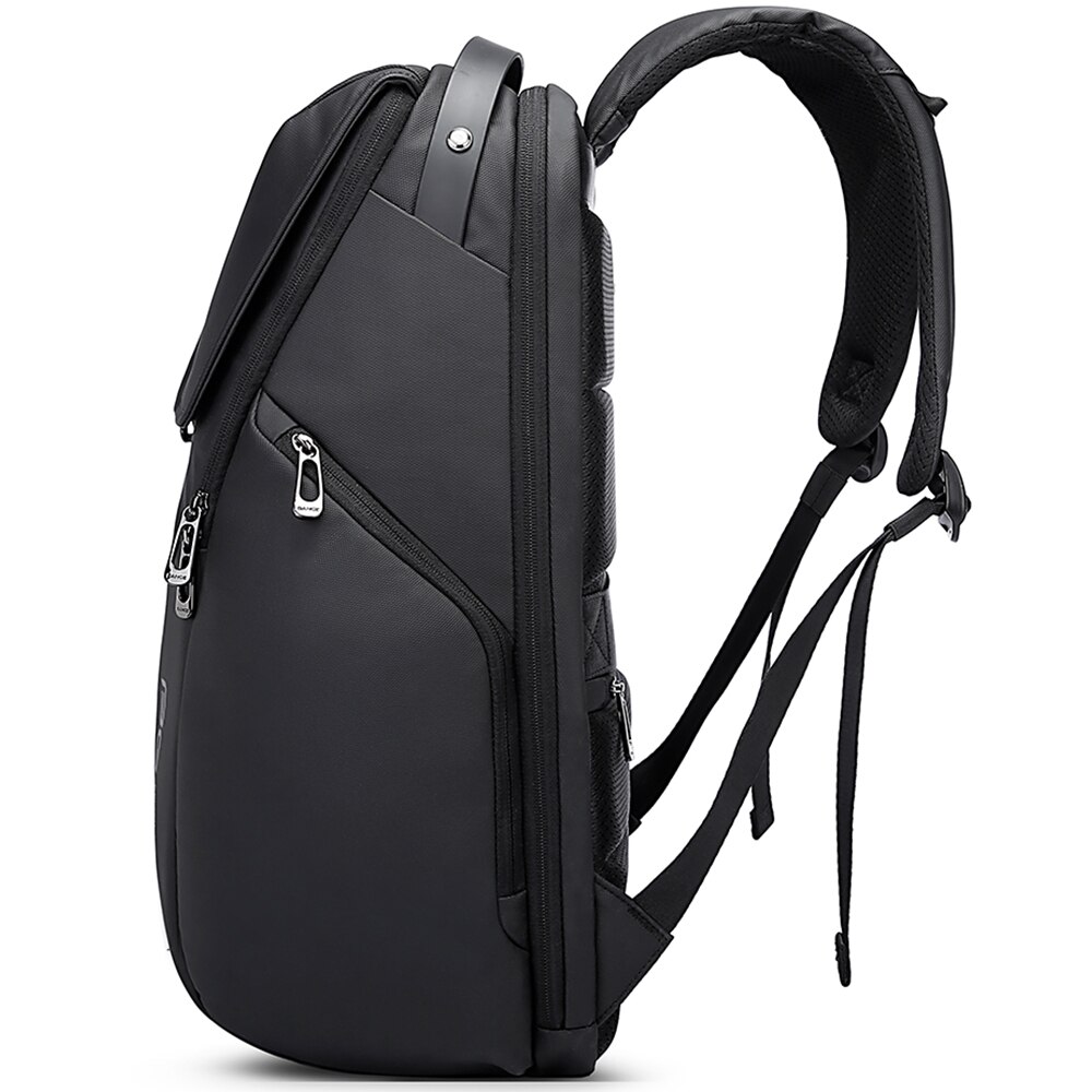 Rucsac laptop 15.6", smart casual, design pelerin unisex, impermeabil, BANGE, 46x30x19 cm, Negru