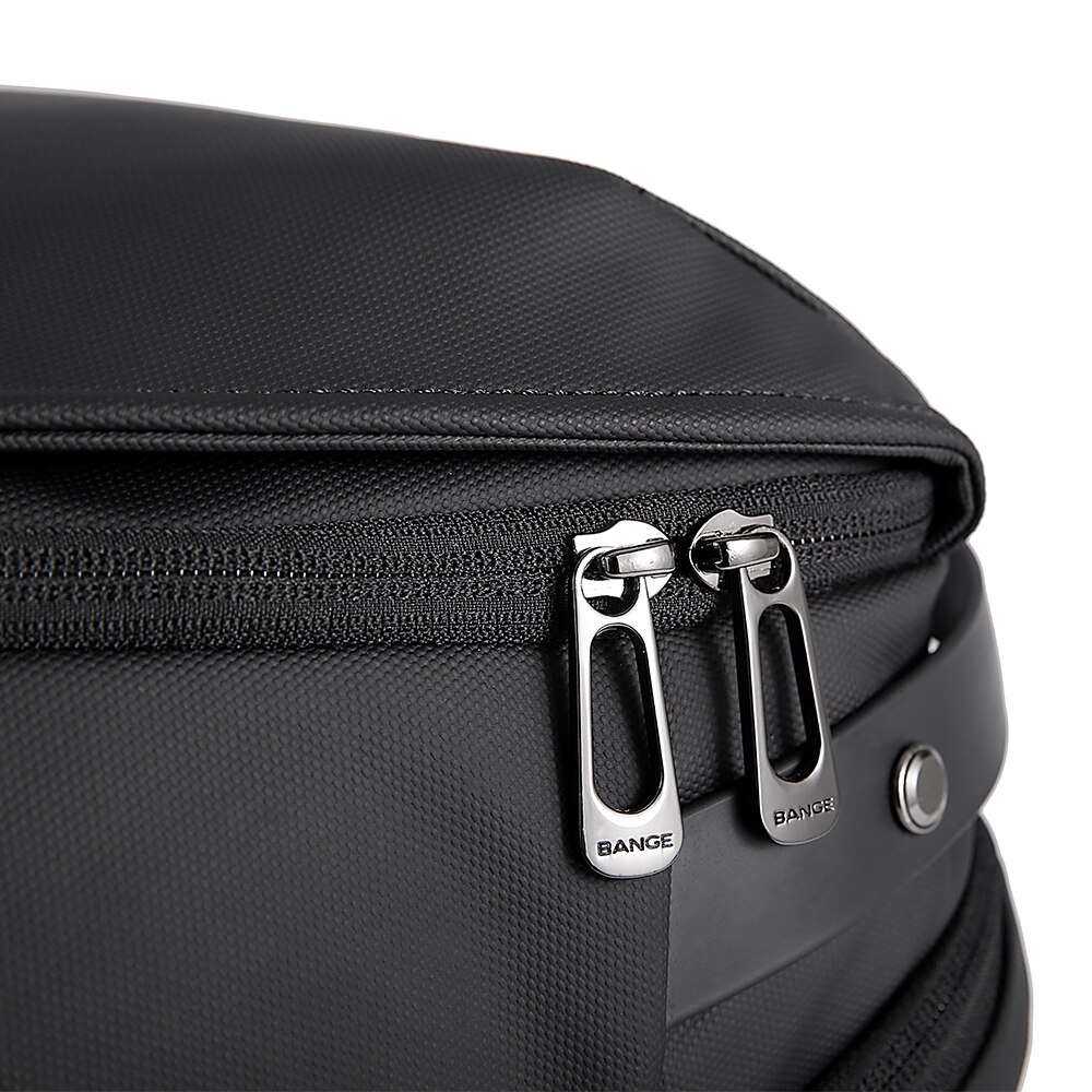 Rucsac laptop 15.6", smart casual, design pelerin unisex, impermeabil, BANGE, 46x30x19 cm, Negru
