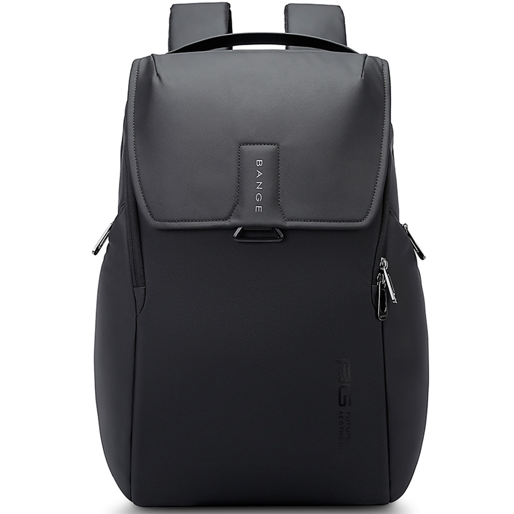 Rucsac laptop 15.6", smart casual, design pelerin unisex, impermeabil, BANGE, 46x30x19 cm, Negru