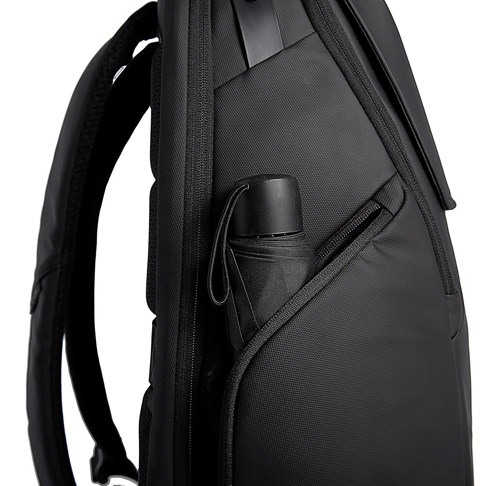 Rucsac laptop 15.6", smart casual, design pelerin unisex, impermeabil, BANGE, 46x30x19 cm, Negru