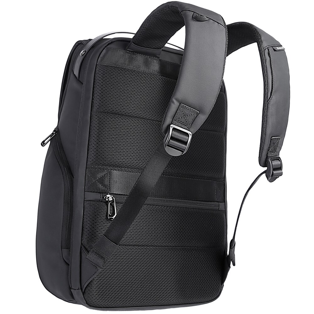 Rucsac laptop 15.6", smart casual, design pelerin unisex, impermeabil, BANGE, 46x30x19 cm, Negru