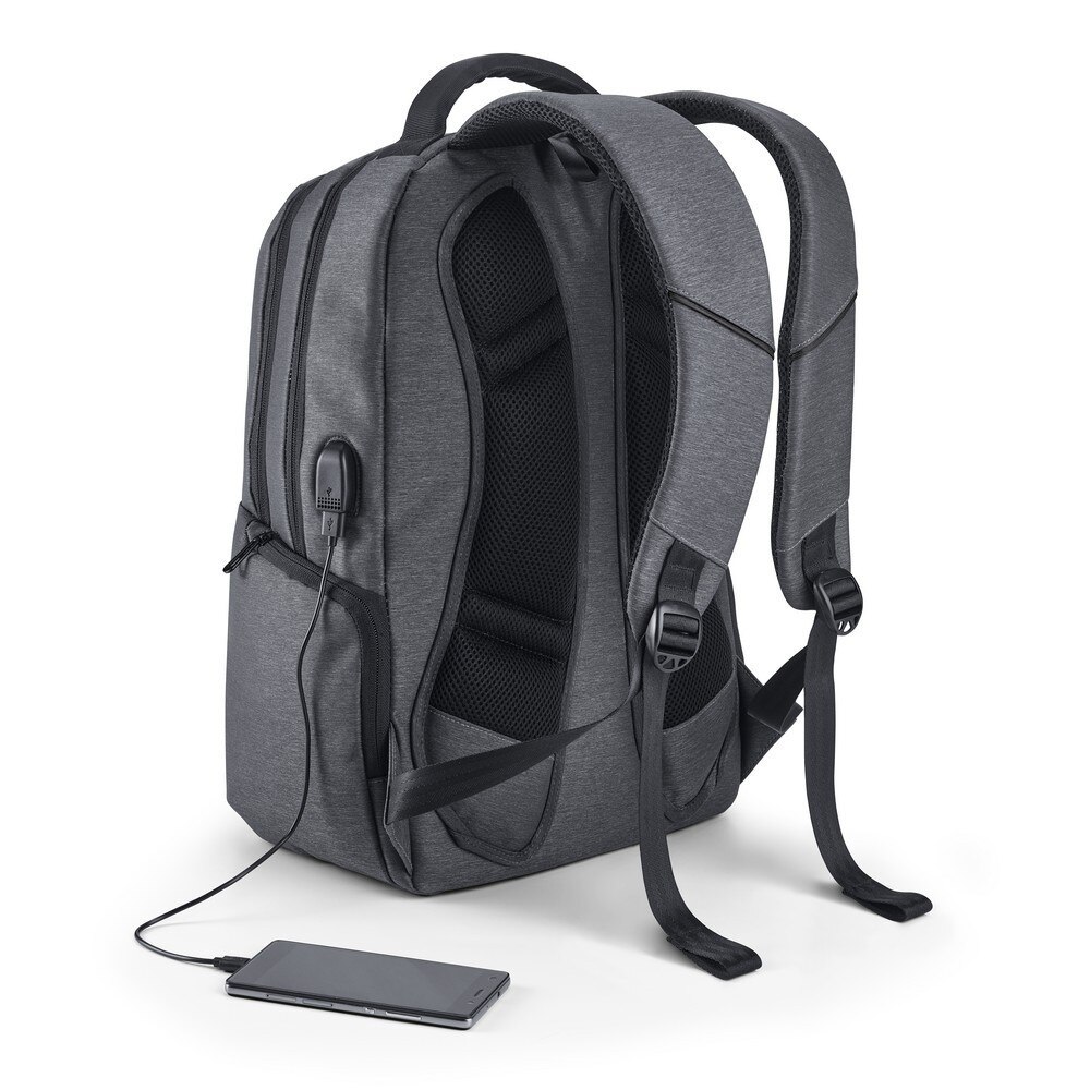 Rucsac Laptop 17 inch, Everestus, NB, Nylon 2Tone rezistent la apa, antracit, saculet de calatorie si eticheta bagaj incluse