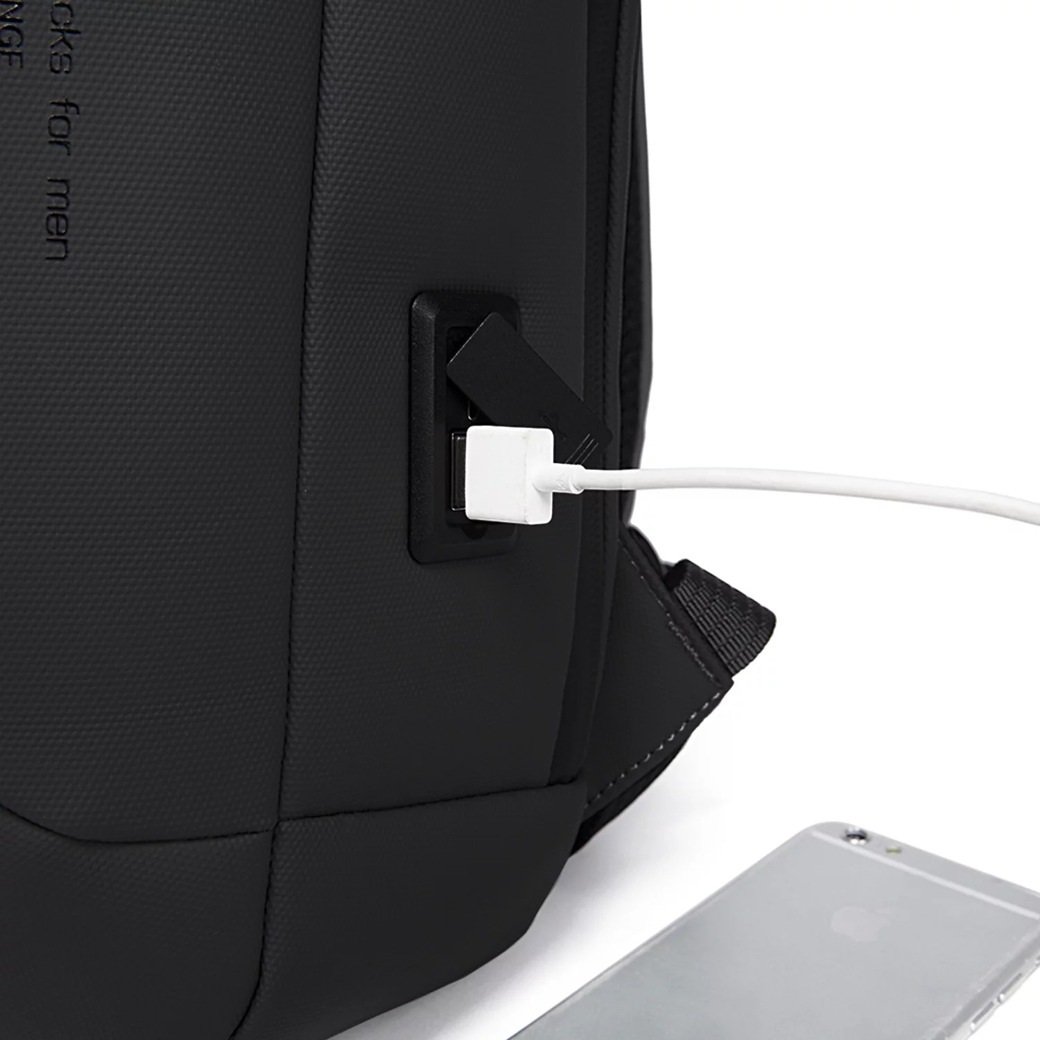 Rucsac pentru laptop 15.6" Bange, waterproof, 46x30x15 cm, capacitate 24L, cu sistem antifurt si port USB, negru