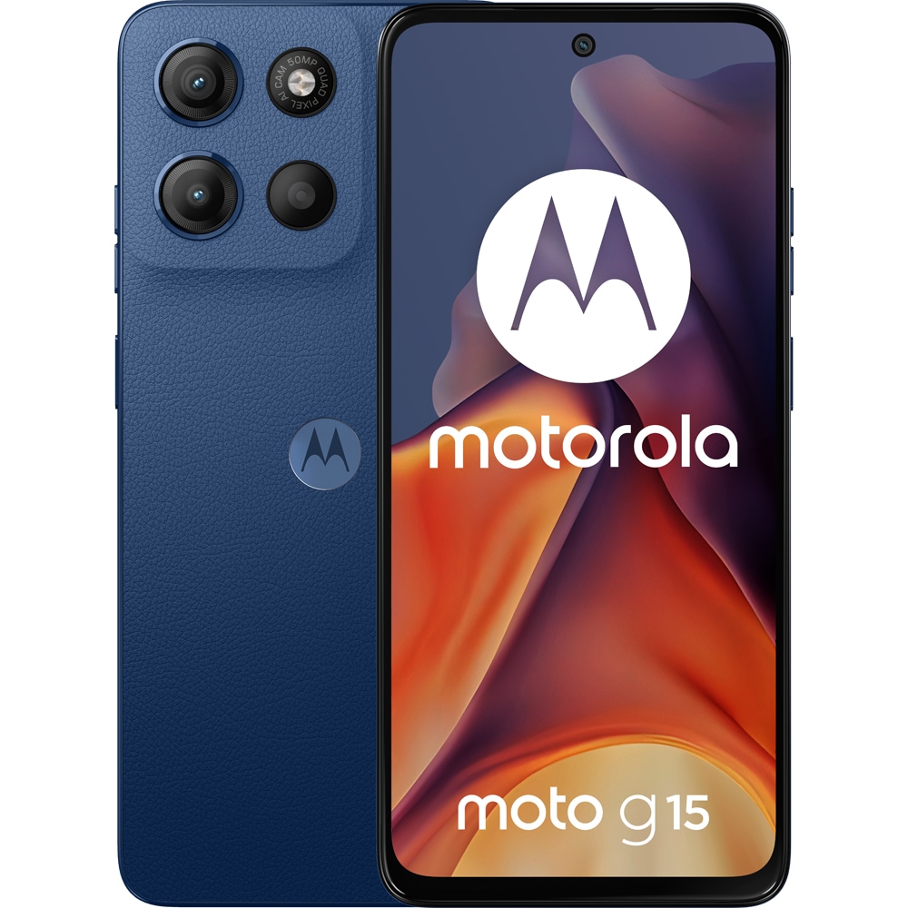 Telefon MOTOROLA Moto G15, 128GB, 8GB RAM, Dual SIM, Sea Blue