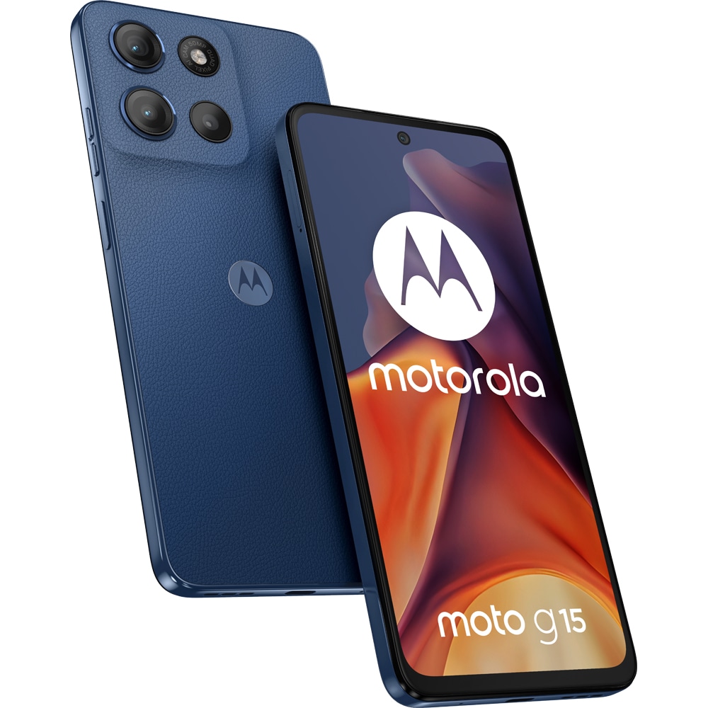 Telefon MOTOROLA Moto G15, 128GB, 8GB RAM, Dual SIM, Sea Blue