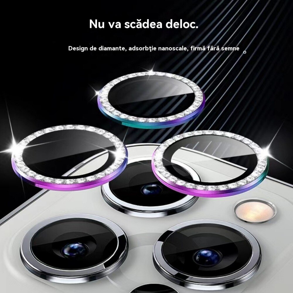 Folii protectie camera, pentru iPhone 15/ pentru 15 Plus, durabil, rezistent la zgarieturi, rezistent la apa, rezistent la ulei, usor de instalat, elegant, Roz