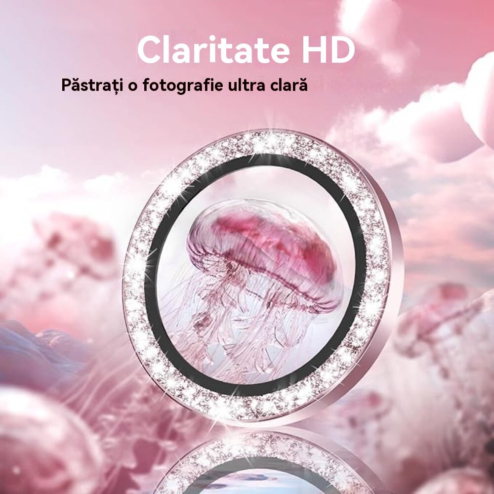 Folii protectie camera, pentru iPhone 15/ pentru 15 Plus, durabil, rezistent la zgarieturi, rezistent la apa, rezistent la ulei, usor de instalat, elegant, Roz