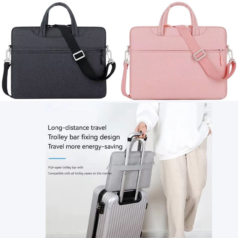 Geanta Smart Guard pentru Laptop 15-16", Curea umar, 3 Buzunare, Textil rezistent, Negru