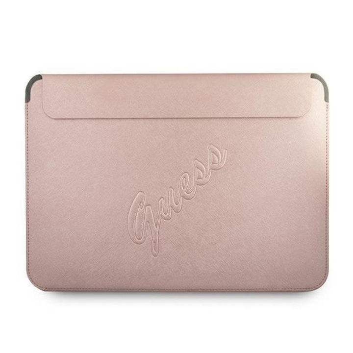 Husa Guess Saffiano Script compatibila cu laptop 13 inch Pink