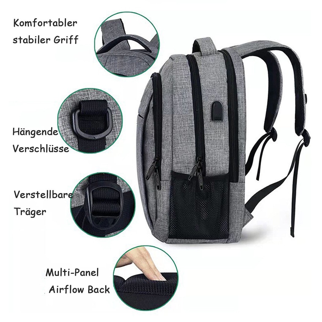 Rucsac laptop de afaceri Enforose, 15.6 inch, capacitate mare, compartimente multifunctionale, impermeabil, culoare abanos