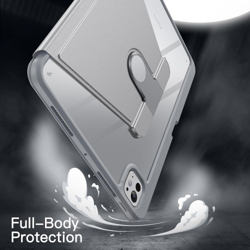 Husa 360 Smart Cover compatibila cu iPad Pro 11" M4/M5 2024/2025, Pencil Slot Rebound, Wake-Sleep, Camera Protection, Gri