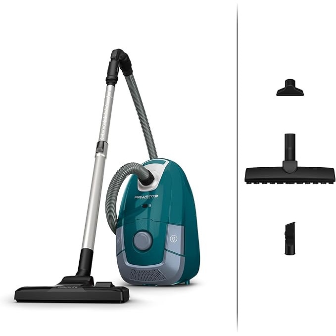 Aspirator cu sac Rowenta RO3143 Power XXL, culoare petrol/gri, 900 W, capacitate 4, 5 litri