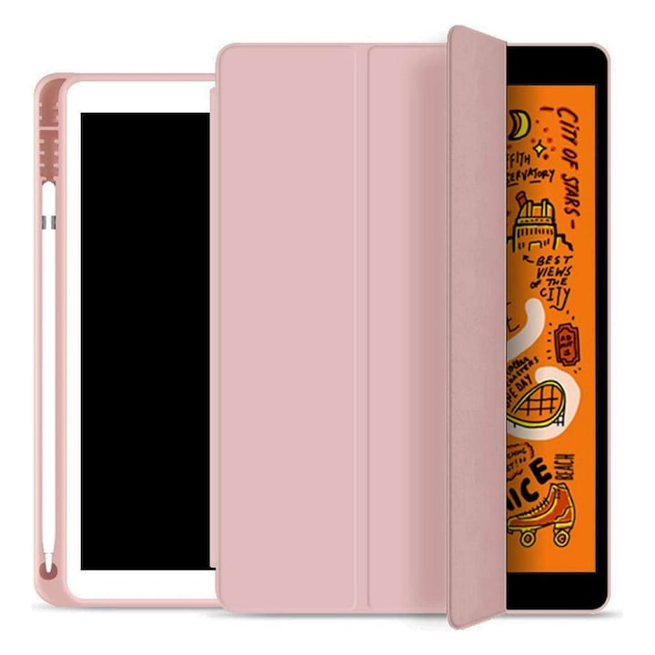 Husa Tableta FlexPro pentru Apple iPad Air 13 (2025), Protectie Completa, Functie Stand, Suport Creion, Roz