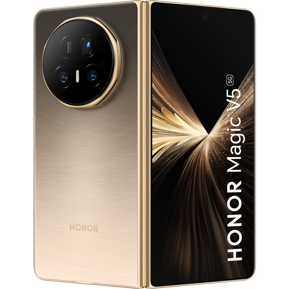 Telefon HONOR Magic V5 5G, 512GB, 16GB RAM, Dual SIM, Dawn Gold