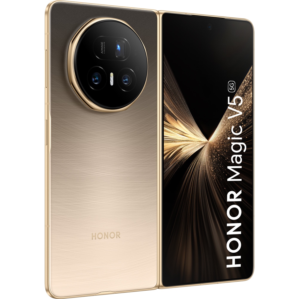 Telefon HONOR Magic V5 5G, 512GB, 16GB RAM, Dual SIM, Dawn Gold