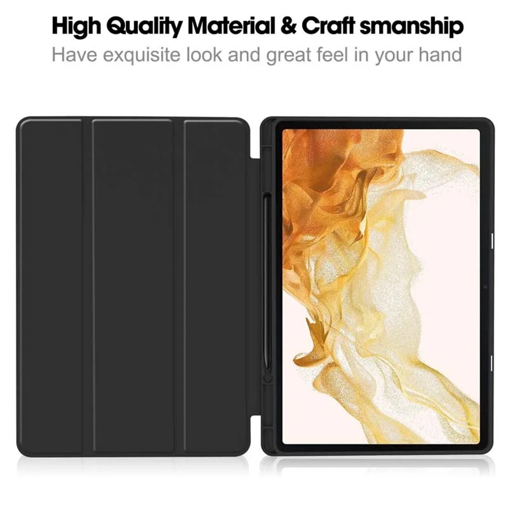 Husa pentru tableta Samsung Galaxy Tab S7 Plus / S8 Plus, Accesorio Flex Trifold Pen, Black