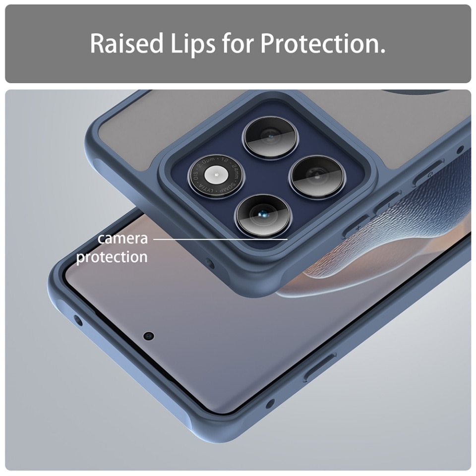 Husa pentru Motorola Edge 60 Pro, SKYDDAR INNOVATION, HaloFrost MagSafe II, Antisoc, set cu sticker, Bleumarin